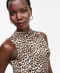 I.n.c. International Concepts Women's Mock-Neck Printed Mesh Sleeveless Top, Macy's Exclusive