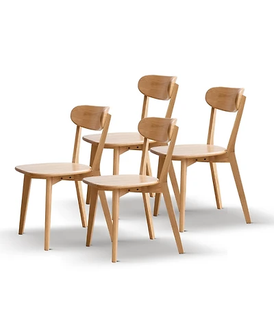 sumyeg Set of 4 Solid Oak Dining Chairs with Fas Grade Wood Frame for Room