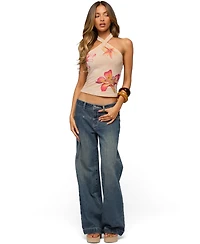 Edikted Women's Wyn Studded Low Rise Baggy Jeans