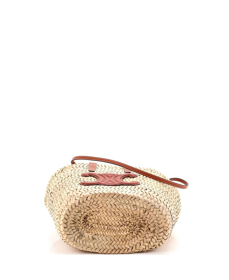 Pre-Owned Celine Teen Classic Panier Basket Tote Raffia and Leather