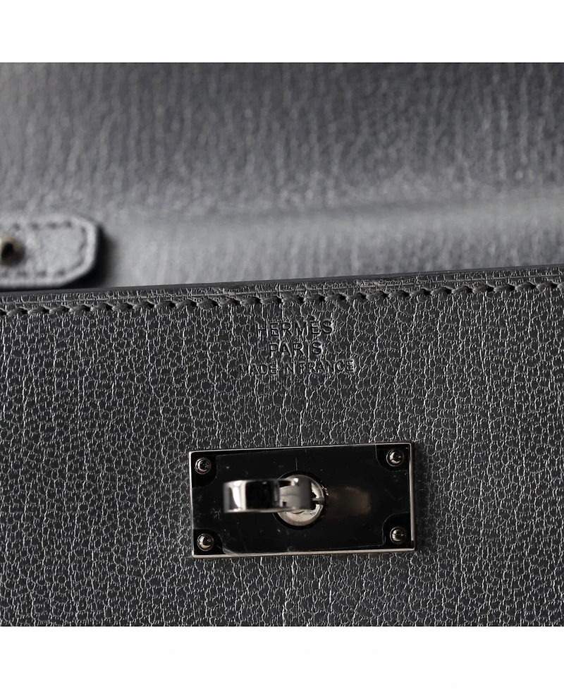 Pre-Owned HERMES Kelly To Go Wallet Metallic Chevre Chamkilight