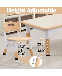 gaomon Height Adjustable 7- Piece Kids Table and 6 Chairs Set Multi-Activity Study Table with Graffiti Desktop for Ages 2-10