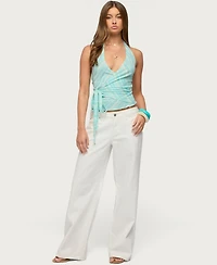 Edikted Women's Aquarelle Striped Wrap Halter Top