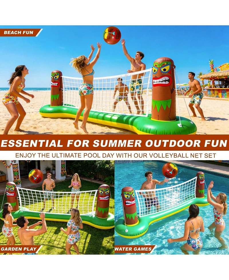 Gnuadz Inflatable Luau Tiki Pool Volleyball Game