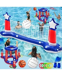 Gnuadz Pool Games Set Volleyball Basketball Ring Toss Inflatable Water Sports