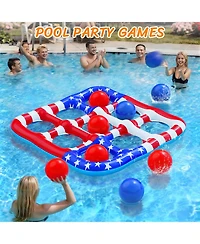 Gnuadz Inflatable Pool Game Float With Balls For Family Beach Water Fun