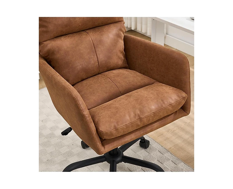 sumyeg Ergonomic Pu Leather Office Chair with High-Strength Metal Frame