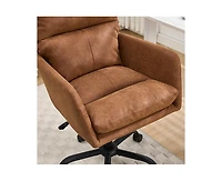 sumyeg Ergonomic Pu Leather Office Chair with High-Strength Metal Frame