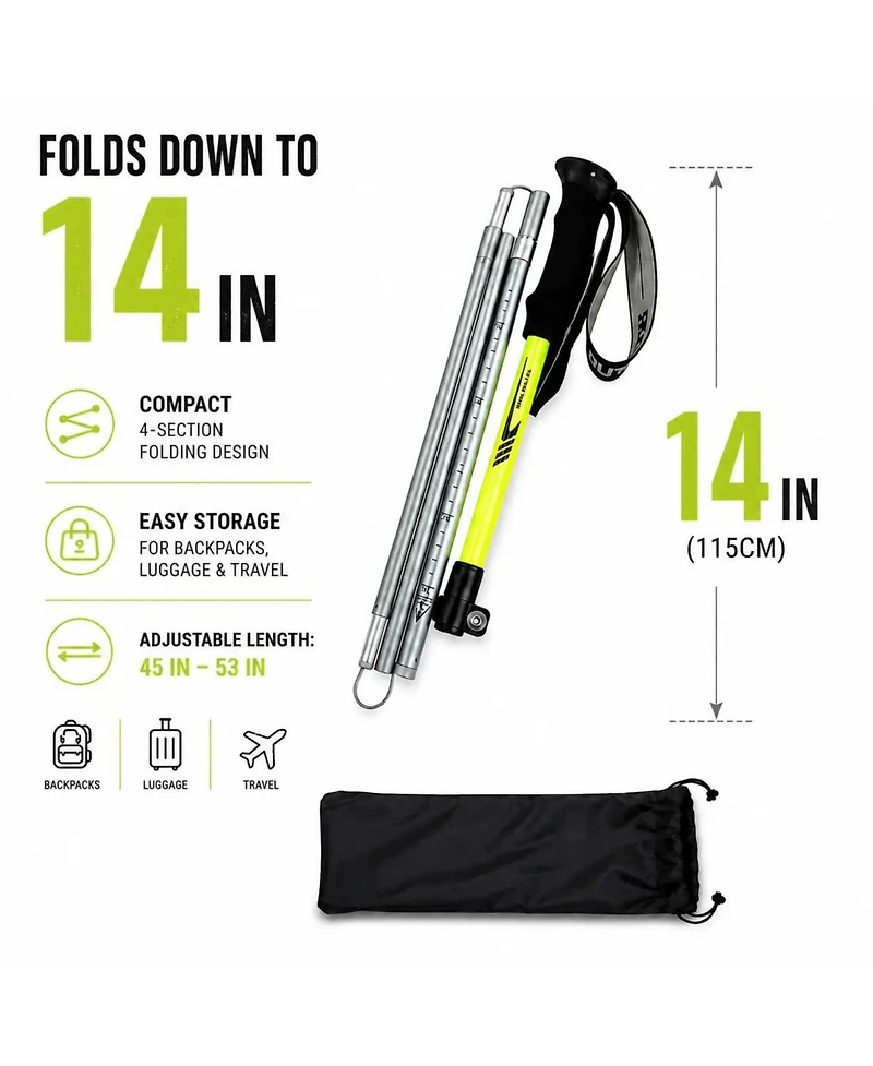 Ayamaya Collapsible Trekking Poles 115cm - Lightweight Folding Hiking Poles
