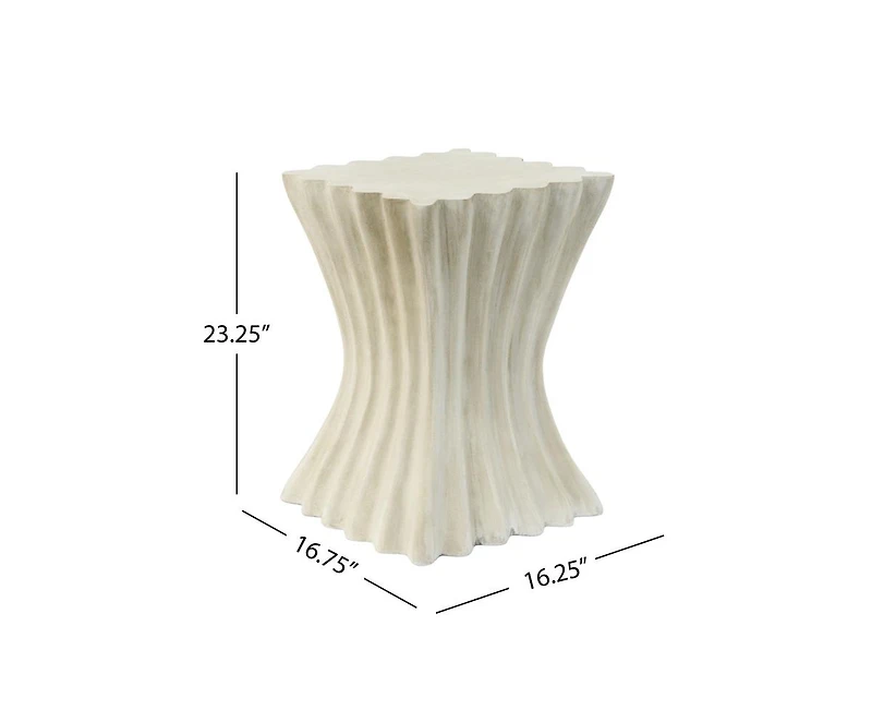 sumyeg Wave Shaped Mgo Side Table Sandstone Effect 200lbs Capacity Indoor Outdoor End