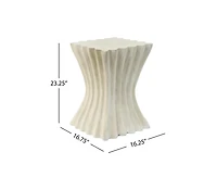 sumyeg Wave Shaped Mgo Side Table Sandstone Effect 200lbs Capacity Indoor Outdoor End