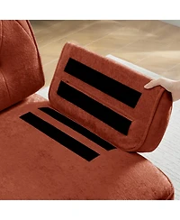 sumyeg Velvet Upholstered Ottoman Footrest for Living Room or Bedroom