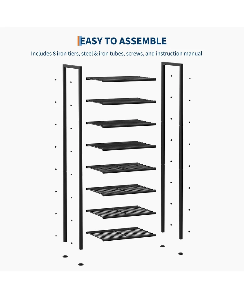 gaomon 8-Tier Metal Shoe Storage Organizer, Shoe Rack for Entryway Hallway Closet and Bedroom