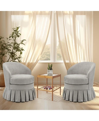 homfan Mid-Century Accent Chair, Upholstered Armchair with Wood Legs, Compact Makeup Desk Chair for Bedroom and Small Spaces