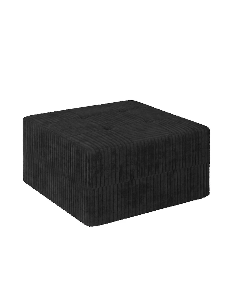 sumyeg Modern Corduroy Ottoman Footstool for Living Room Bedroom or Apartment