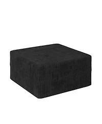 sumyeg Modern Corduroy Ottoman Footstool for Living Room Bedroom or Apartment