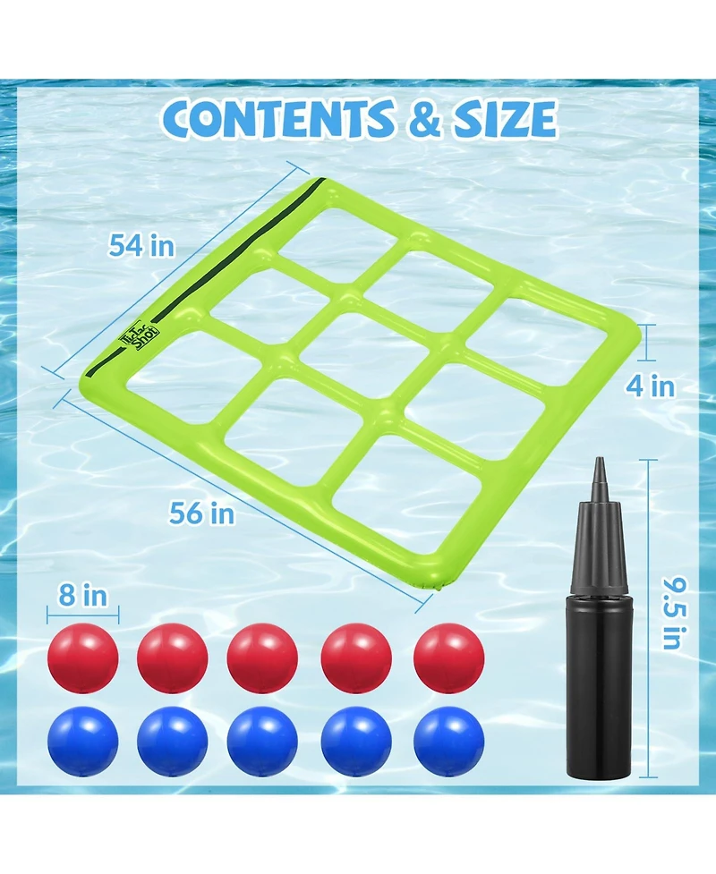 Gnuadz 10 Balls Inflatable Tic Tac Pool Game 2-10 Players