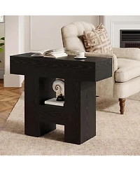 Tribesigns Farmhous End Table Set of 2, 2-Tier Narrow Side Table with Storage Shelf for Living Room, Rustic Wooden Sofa Side Tables and Nightstand