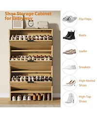 gaomon 3 Flip Freestanding Shoe Organizer Drawers Shoe Storage Cabinet Shoe Cabinet for Entryway