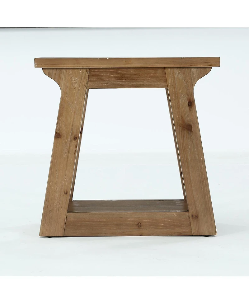 Tribesigns Solid Wood End Table With Storage Shelf, 23.6" Rustic Farmhouse Side Table For Living Room, Narrow Nightstand For Bedroom,small Spaces