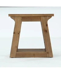 Tribesigns Solid Wood End Table With Storage Shelf, 23.6" Rustic Farmhouse Side Table For Living Room, Narrow Nightstand For Bedroom,small Spaces