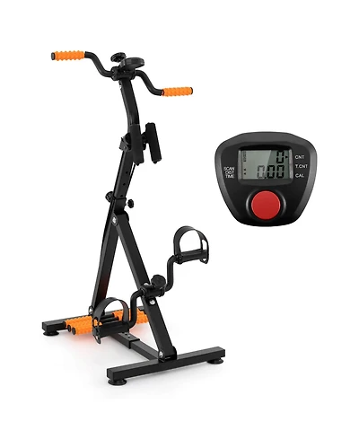 Costway Adjustable Lcd Pedal Exercise Bike with Massage Total Body Fitness Rehab Equipment