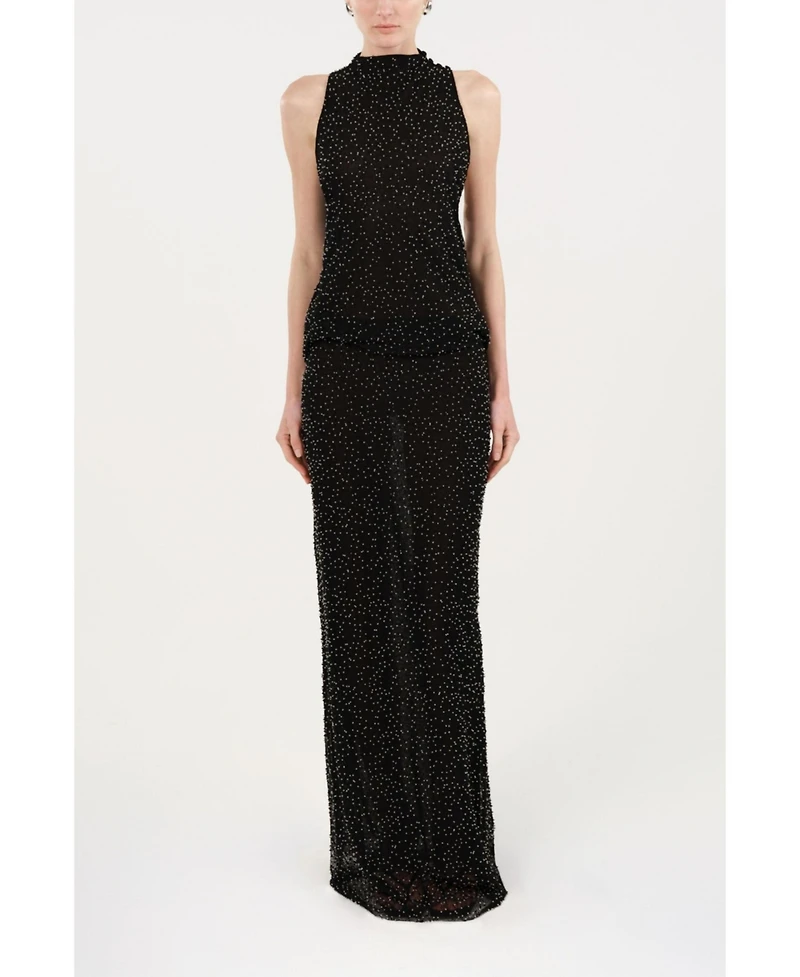Nocturne Women's Stone-Embellished Maxi Dress