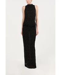 Nocturne Women's Stone-Embellished Maxi Dress