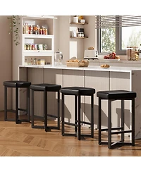 gaomon Set of 4 Pu Leather Backless Bar Stools