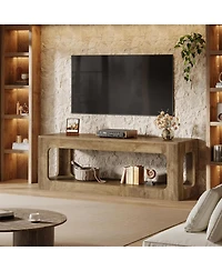 Tribesigns 63-Inch Tv Stand, Farmhouse Entertainment Center for 55/60/65/75-Inch TVs, Brown