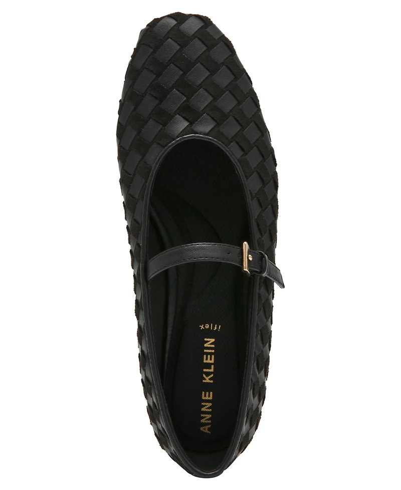 Anne Klein Women's Connie Woven Mary Jane Ballet Flats