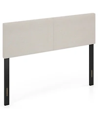 Slickblue Queen Upholstered Headboard with Vertical Quilted Linen Panel