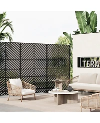 gaomon Freestanding Metal Privacy Screen Diagonal Pattern Room Divider for Indoor Outdoor Patio Garden Deck Balcony