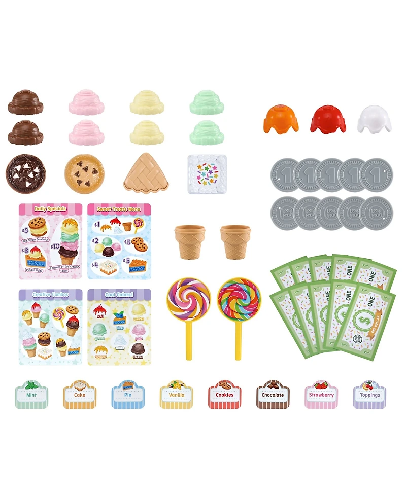 Leapfrog Scoop & Learn Ice Cream Cart 50+ Pieces Role-Play Learning Set, Ages 3+