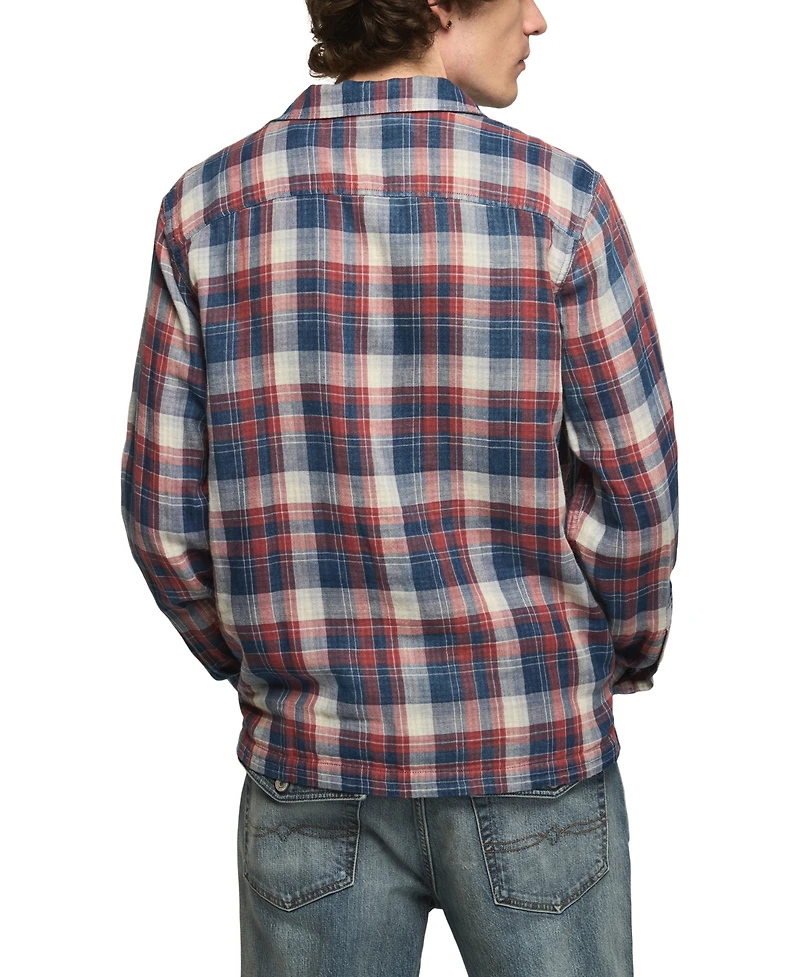 Lucky Brand Men's Plaid Double Gauze Flannel Shirt