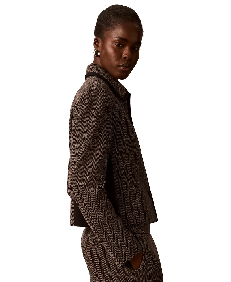 Calvin Klein Petite Four-Button Collared Jacket