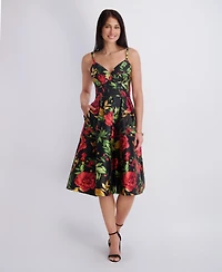 Siena Women's Printed Sweetheart Neck Dress