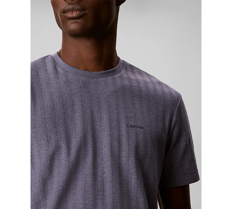 Calvin Klein Men's Vertical Stripe Textured Crewneck T-Shirt