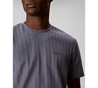 Calvin Klein Men's Vertical Stripe Textured Crewneck T-Shirt