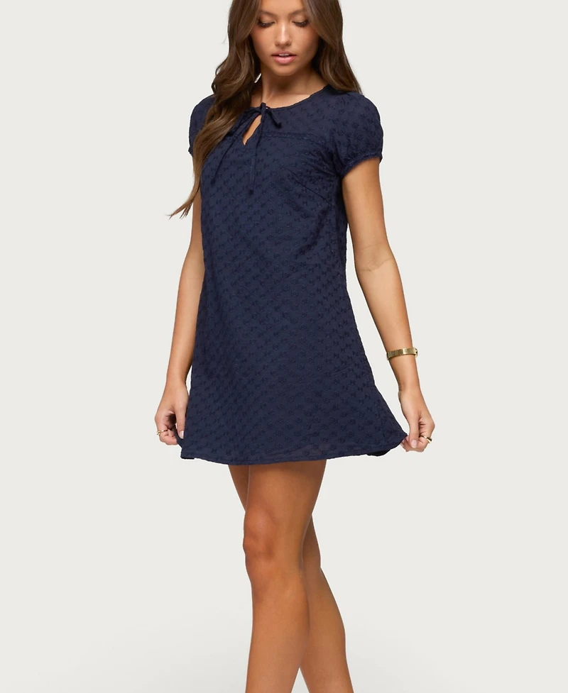 Edikted Women's Mariella Lacey Eyelet Mini Dress