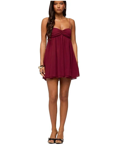Edikted Women's Ariellah Chiffon Babydoll Mini Dress
