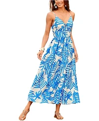 Cupshe Women's V-Neck Leaf Print Beach Dress