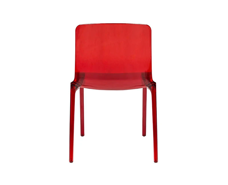 LeisureMod Murray 4-Pieces Modern Plastic Dining Chair with Transparent Design Fully Assembled
