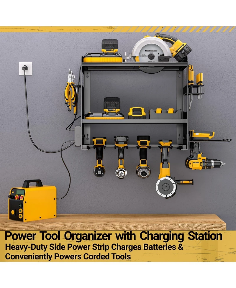 Xdovet Power Tool Organizer Wall Mount Charging Station Drill Holder Metal Strip