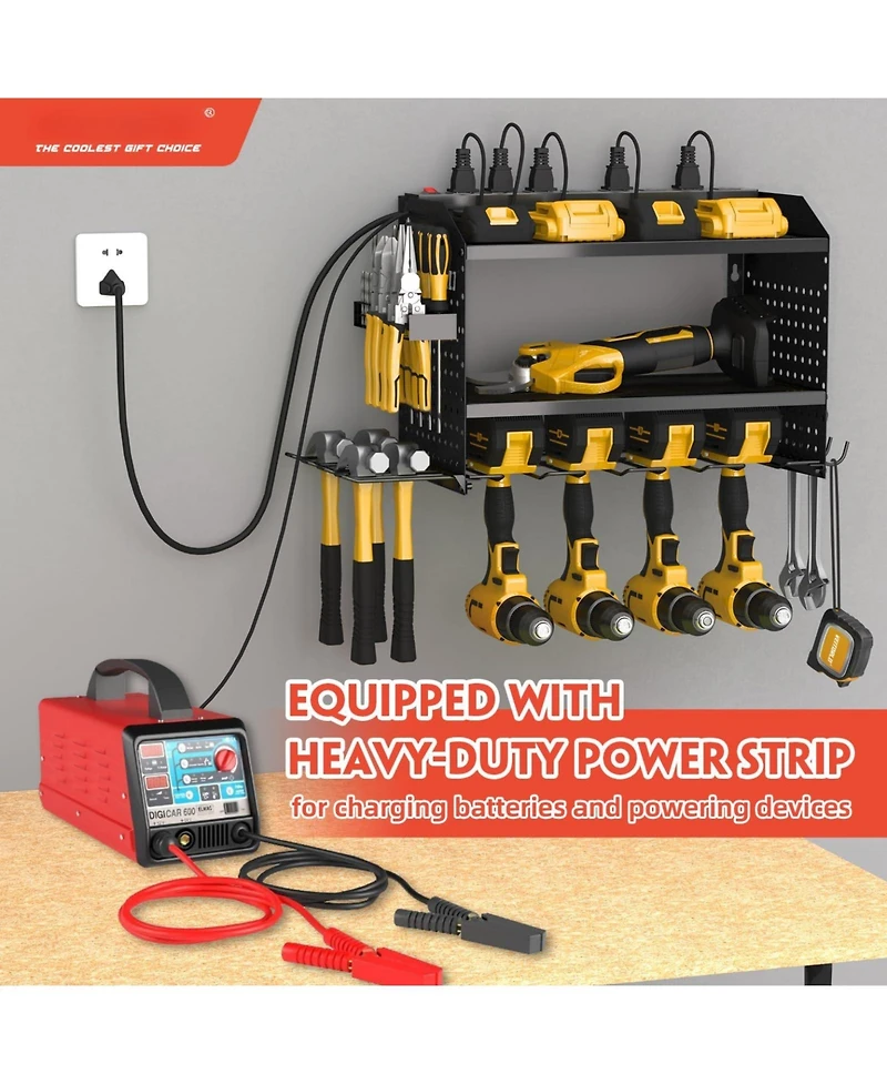 Xdovet Power Tool Organizer Wall Mount Rack Drill Holder Charging Station Garage Storage Gift Men