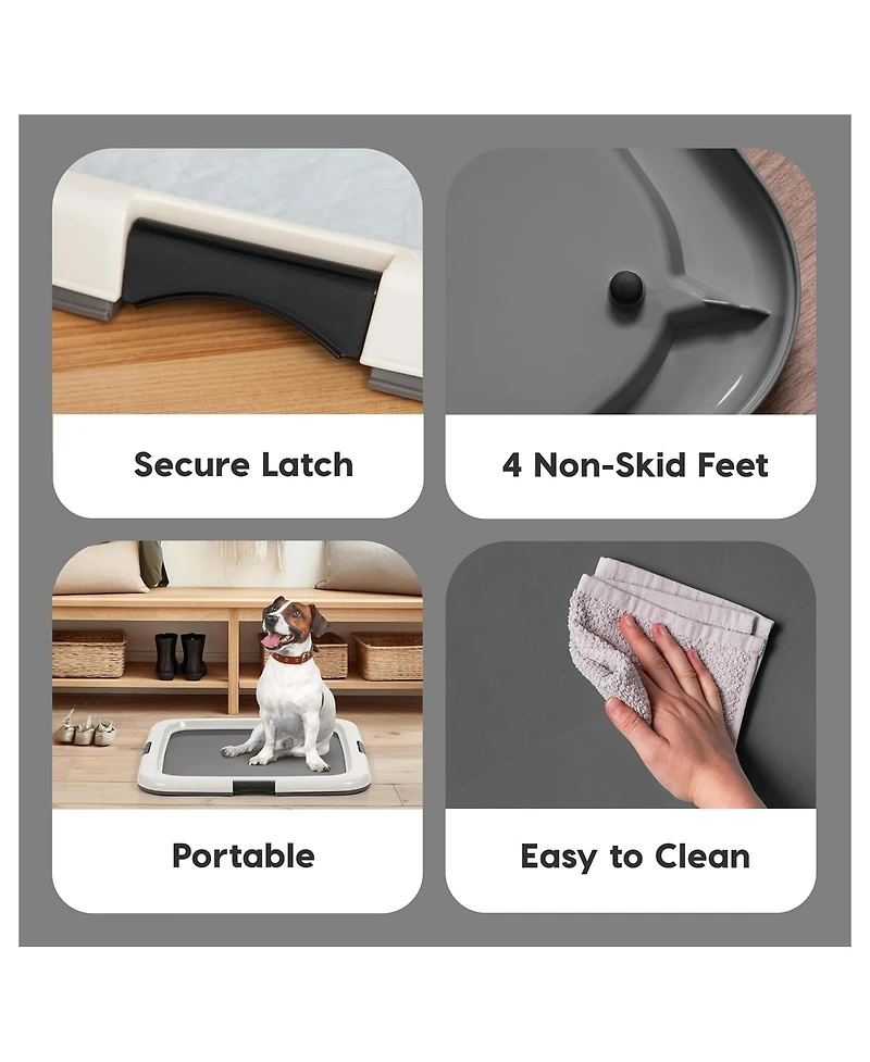 Pee Pads Square Pet Training Pad Holder for Dogs, Dark Gray