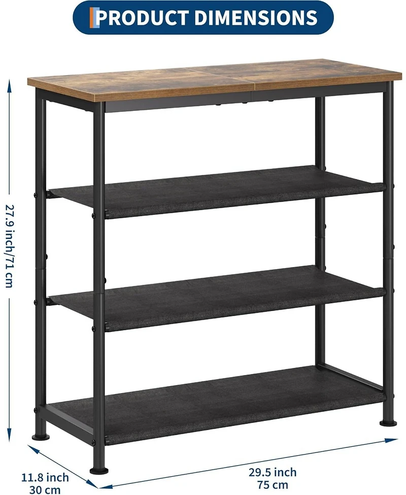 gaomon 4-Tier Slim Shoe Rack, Adjustable Metal Frame Shoe Storage Organizer with Non-Woven Shelves for Entryway Bedroom