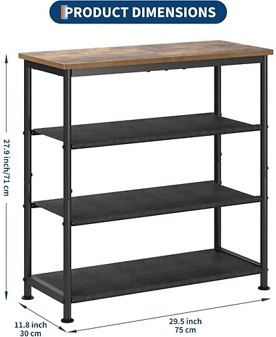 gaomon 4-Tier Slim Shoe Rack, Adjustable Metal Frame Shoe Storage Organizer with Non-Woven Shelves for Entryway Bedroom