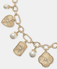 Anne Klein Imitation Pearl Shaky Charm Statement Necklace, 16" + 3" extender