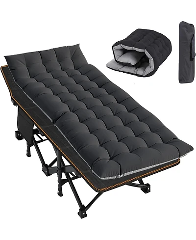 Mooncool Folding Camping Cot Camp Bed with Carry Bag for Outdoor Travel, Beach